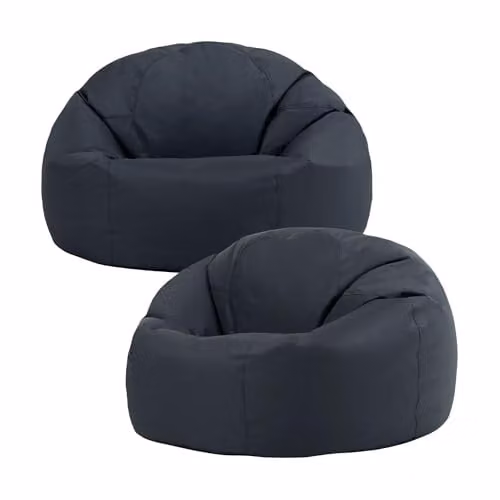 Bean Bag Bazaar Kingston Outdoor Bean Bags with Filling, 2 Pack, Grey – 1