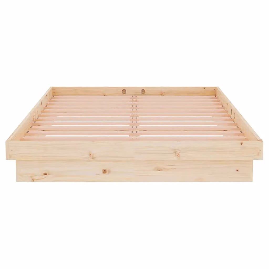 Berkfield Home Small Double Solid Wood Pine Bed Frame in Brown, W/D/H: 120 x 190 cm – 2