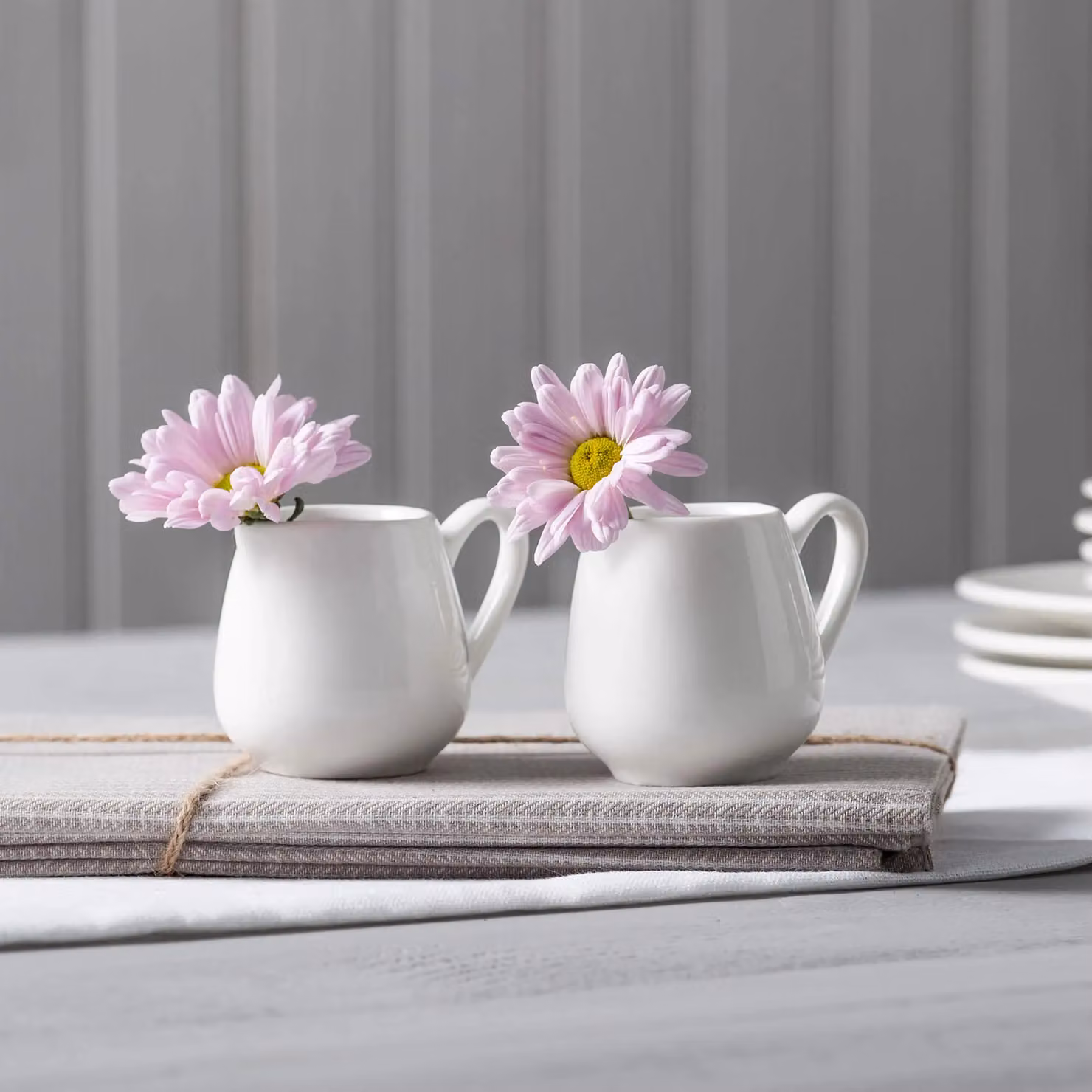WM Bartleet & Sons White Porcelain Bellied Creamer Jug Set of 2, 80ml each – 2