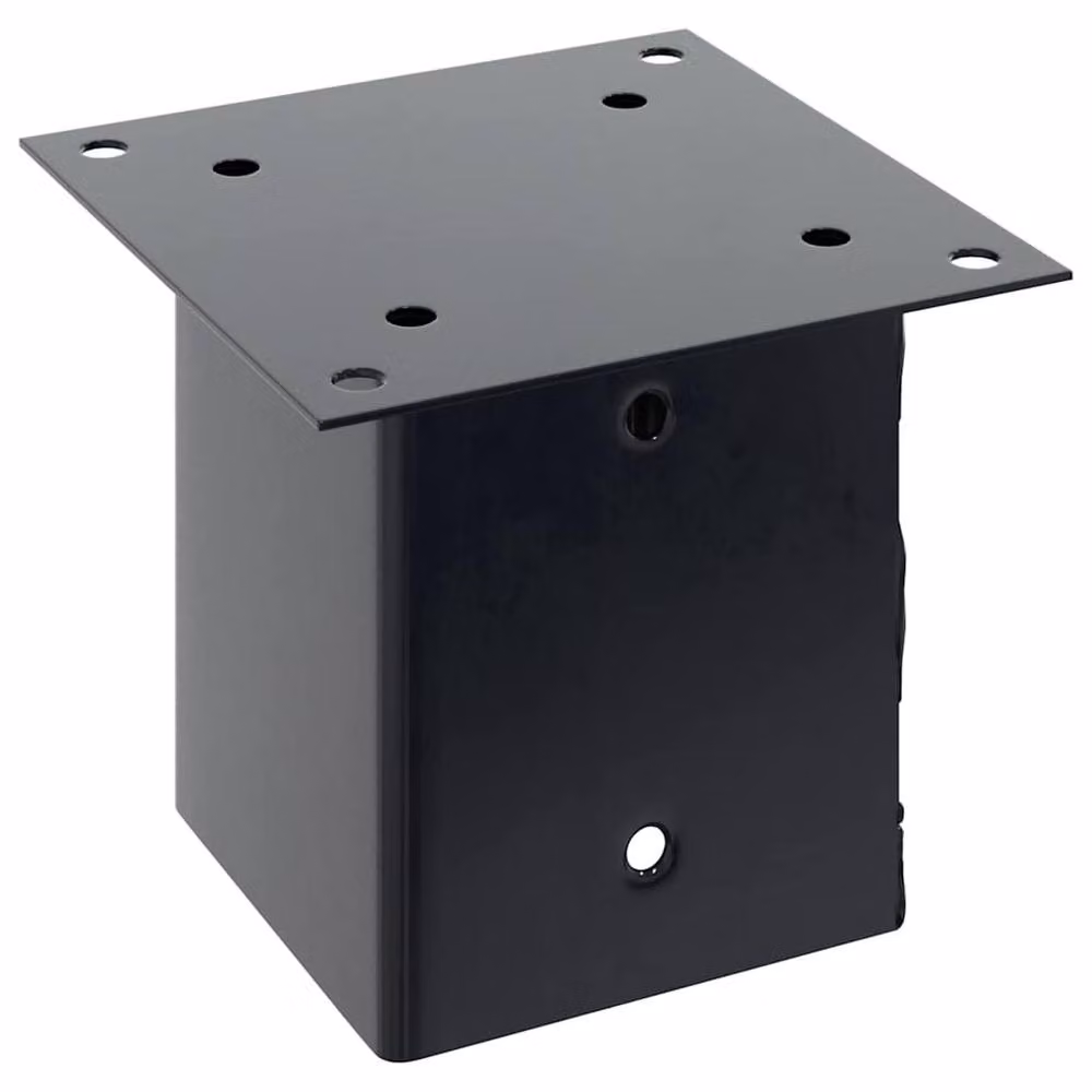 Berkfield Home Square Post Bases, 12 Pack, Anthracite Black, Powder-coated Galvanised Steel, 121 x 121 mm – 3
