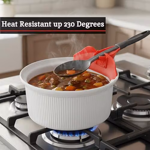 Orsina Red Silicone Heat Resistant Grease Pouring Spout, Dishwasher Safe – 4
