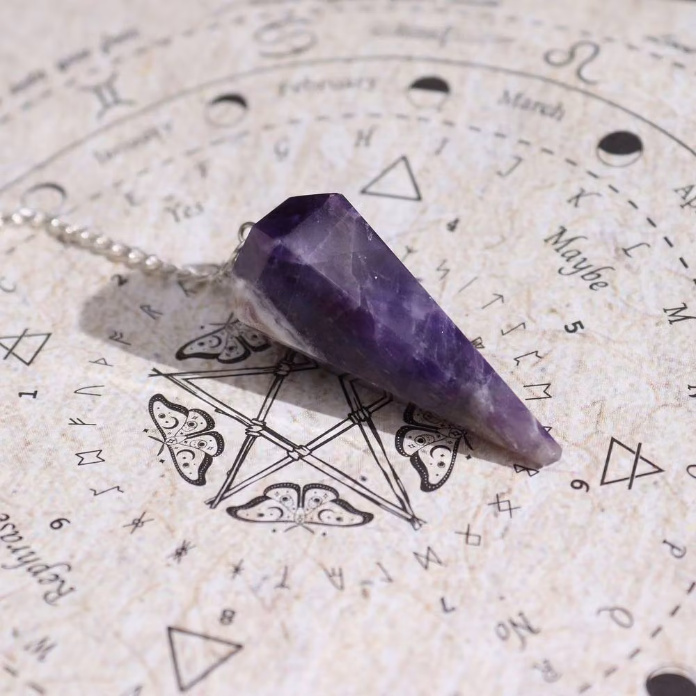 Serenityy Ancient Witch Seduction Incense Sticks with Amethyst Pendulum, 4-Pack, Purple, 27 cm – 4