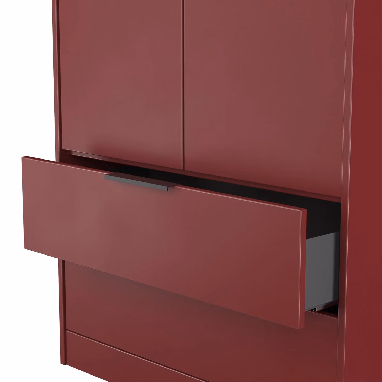 Ready Assembled 2 U Fuji 2 Door 2 Drawer Wardrobe in Dark Red – 3