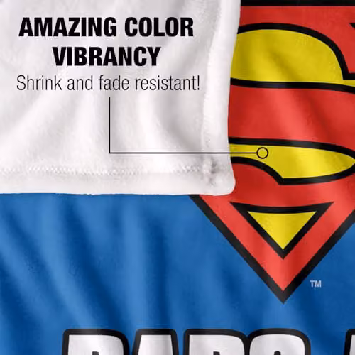 Warner Bros. Superman Super Soft Silky Touch Fleece Throw Blanket, Multicolour, W x D: 152 x 127 cm – 3