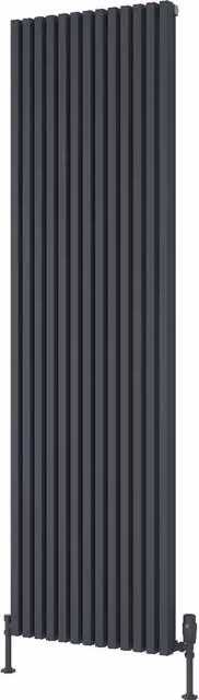 Bathroom Kingdom Albano Anthracite Designer Vertical Aluminium Radiator, Grey, H 180 cm x W 51 cm