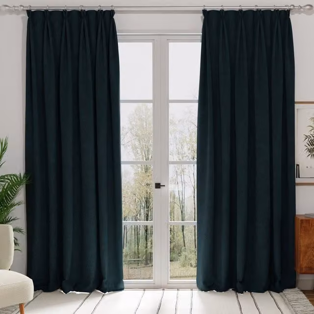 Terrys Elvira Made to Measure Blackout Fabric Panel Curtain in Petrol Blue