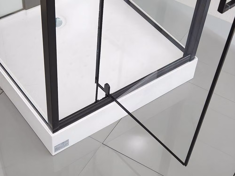 SHOWER&DESIGN Hydromassage Shower Cabin with 2 Massage Jet Zones and Hand Shower, Black, W: 90 cm, D: 90 cm, H: 215 cm – 5