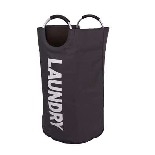 Libbi Lou 90L Black Waterproof Laundry Hamper with Aluminium Handles, H 79 cm x W 38 cm x D 38 cm – 1