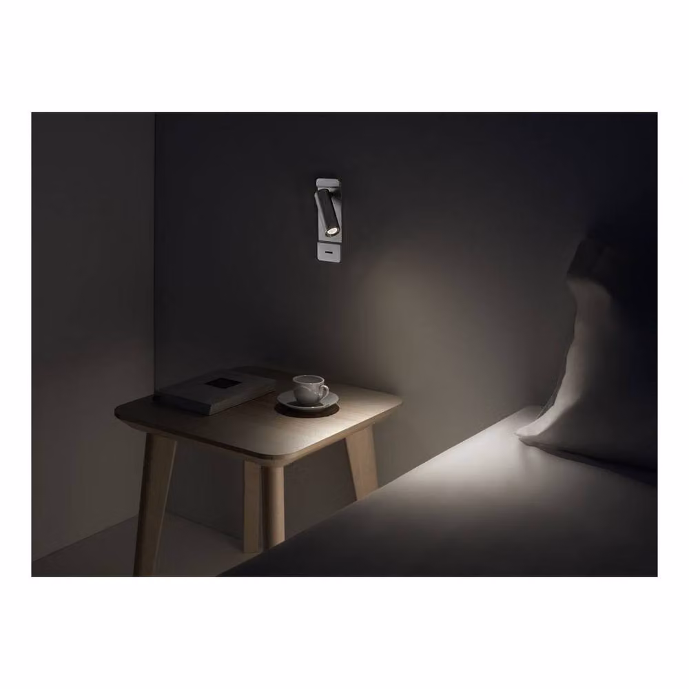 Netlighting Lire LED Wall Reading Light in Grey with 179lm and 2700K Warm White Light – 4