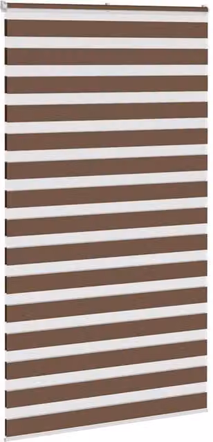 Berkfield Home Elegant Zebra Blind in Brown, W: 125 cm, H: 200 cm