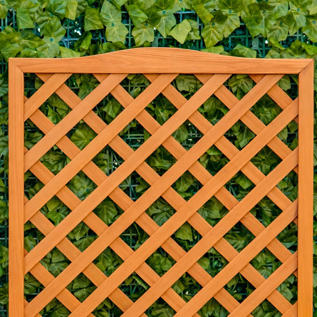 Outsunny Brown Wooden Garden Planter Box with Trellis and Lattice Support, W: 76 cm, D: 36 cm, H: 170 cm – 8