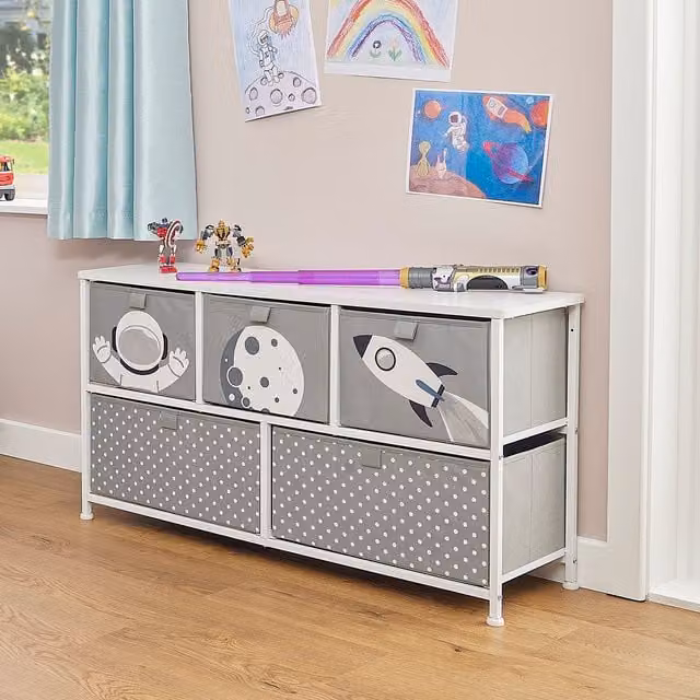 Liberty House Toys Kids 5 Drawer Storage Unit in Grey