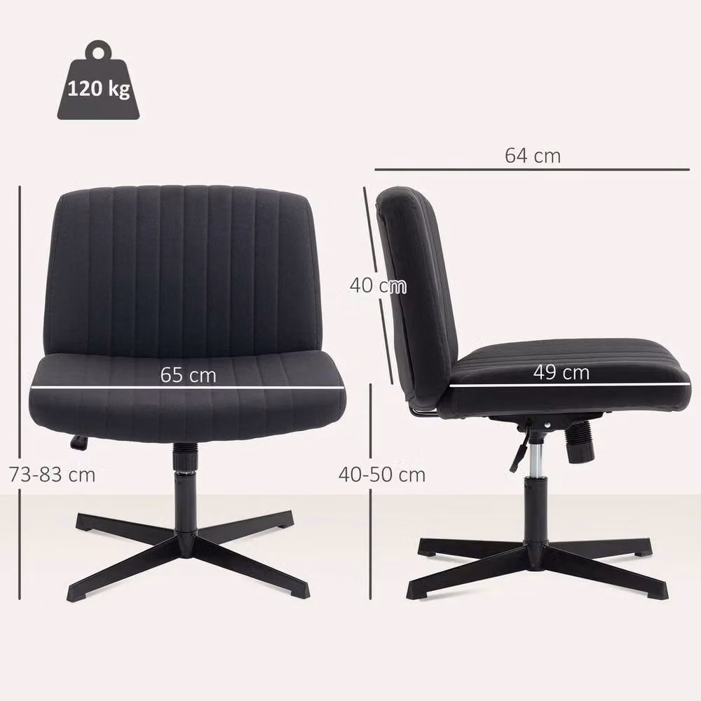 NESTLUNE Modern Black Linen Swivel Office Chair for Home or Bedroom – 2