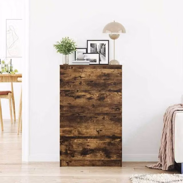 Berkfield Home Smoked Oak Sideboard in Brown, W/D/H: 60 x 35 x 98.5 cm – 1