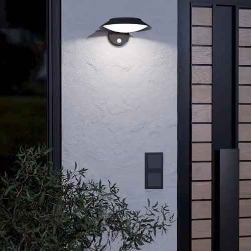 Eglo Cerrisi Solar LED Outdoor Wall Lamp with Motion and Dusk Sensors in Black or White – 2
