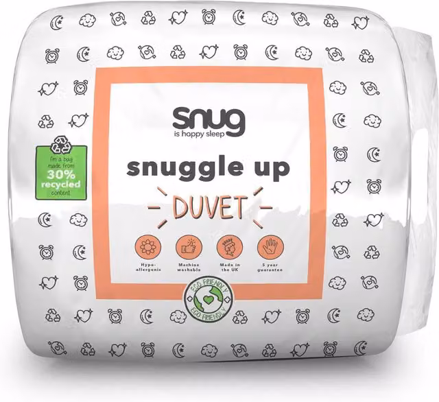 Snug 13.5 Tog White Microfibre Winter Duvet Quilt, Single