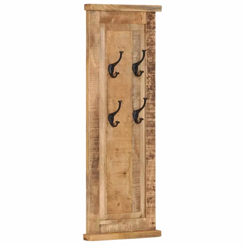 Berkfield Home Set of 2 Solid Mango Wood Coat Racks with Distributed Point Hooks, Brown, W/D/H: 38 x 38 x 100 cm – 2