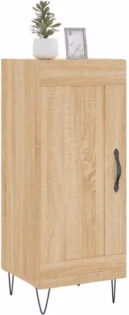 Berkfield Home Sonoma Oak Sideboard in Natural Brown, W/D/H: 34.5 x 34.5 x 90 cm