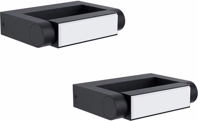 Loops 2 Pack Black Cast Aluminium IP44 Outdoor LED Wall Light Lanterns – 1