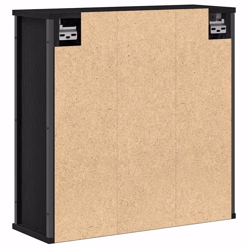 Berkfield Home Modern Black Oak Bathroom Wall Cabinet with Mirror and Internal Shelves, W/D/H: 60 x 21 x 60 cm – 7
