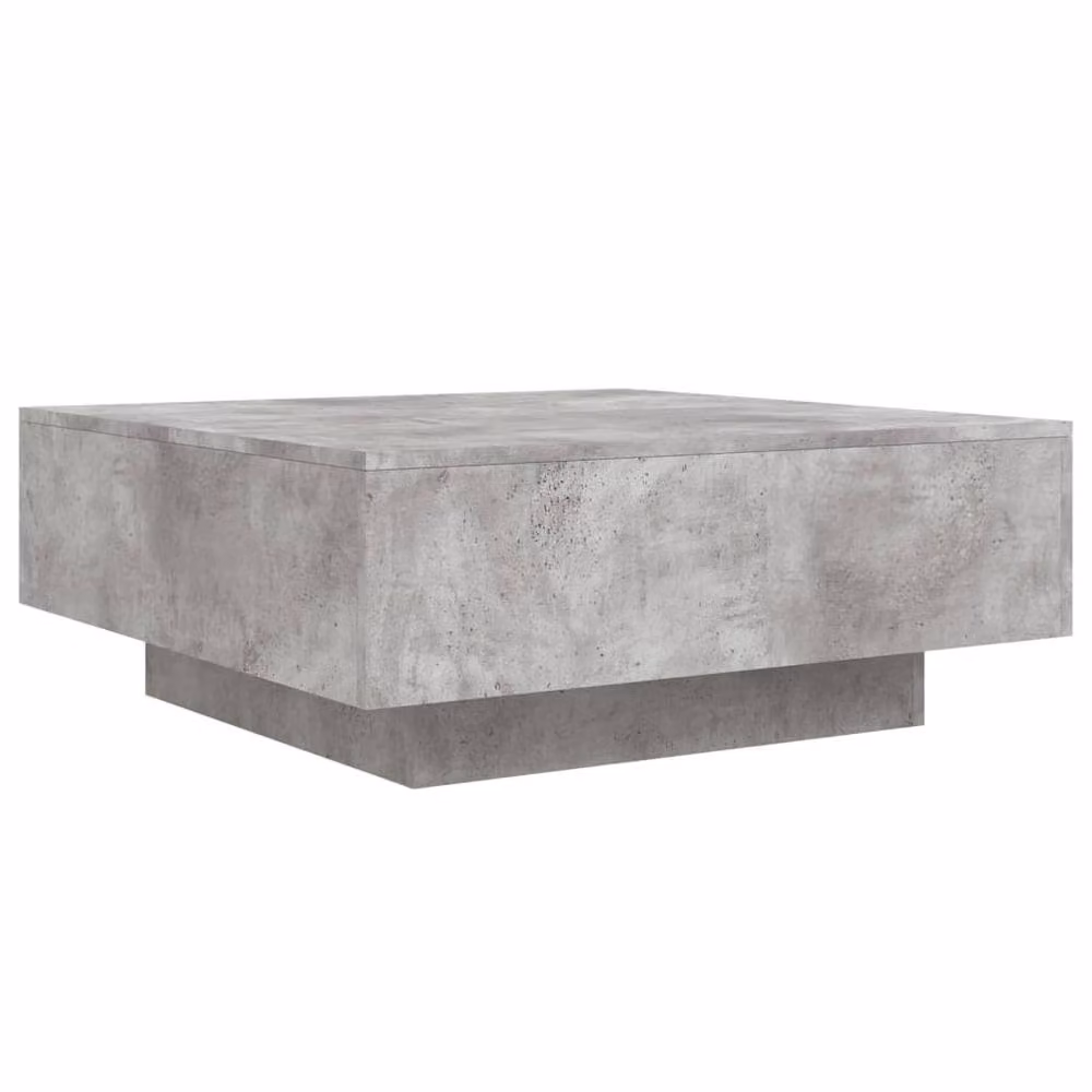 Berkfield Home Modern Square Coffee Table with LED Lights in Grey, W/D/H: 80 x 80 x 31 cm – 3