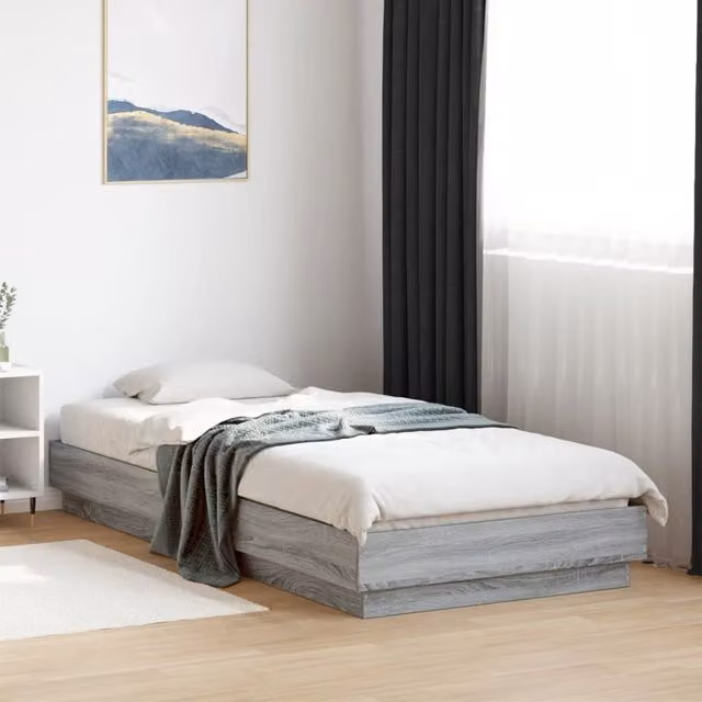 Berkfield Home Sonoma Bed Frame in Grey, Engineered Wood, W/D/H: 100 x 200 cm – 1