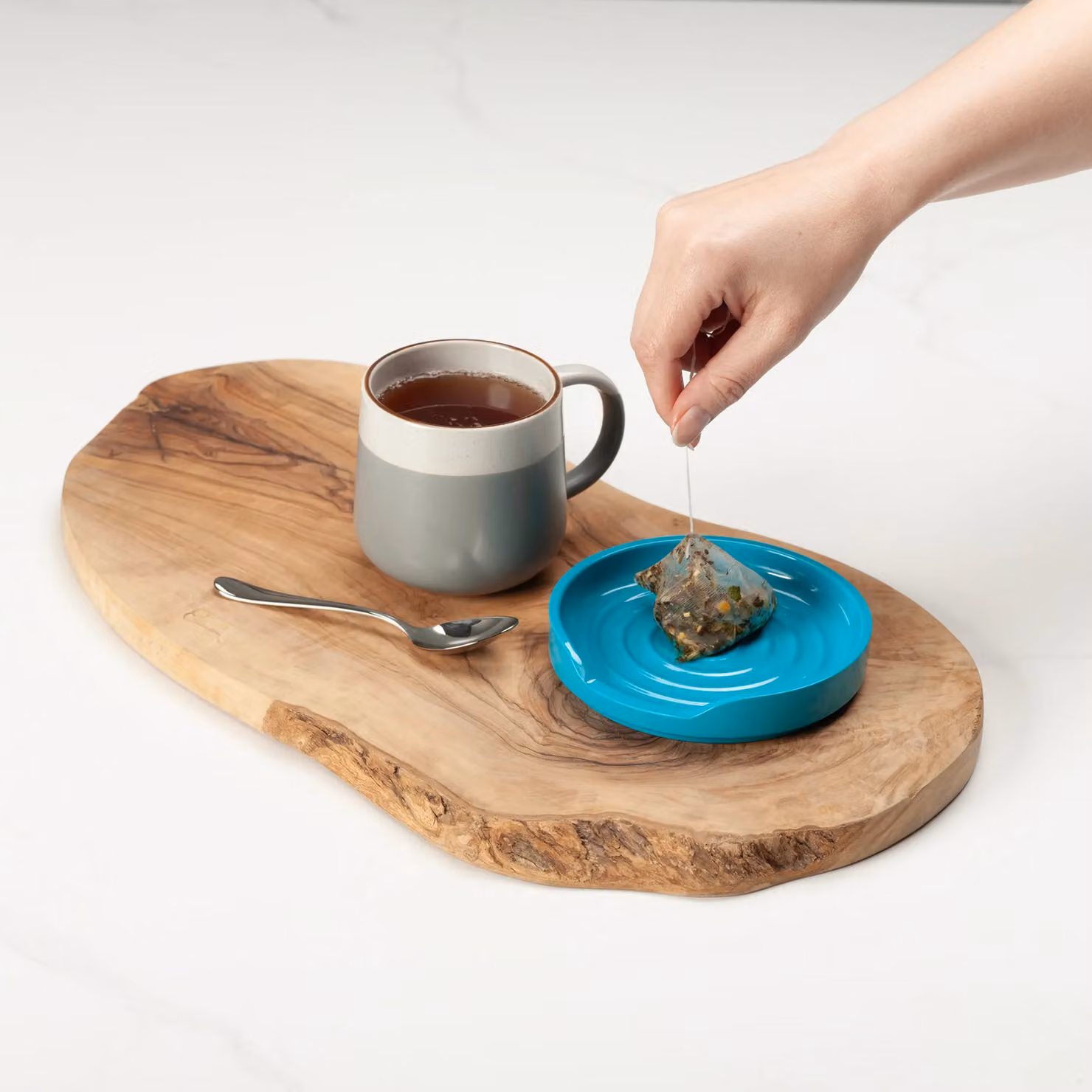 Zeal Melamine Circular Spoon Rest in Turquoise Blue, Diameter: 12 cm – 3