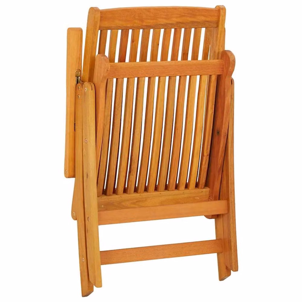 Berkfield Home Beautiful Folding Garden Chairs, Set of 2, Brown Solid Wood Eucalyptus – 2