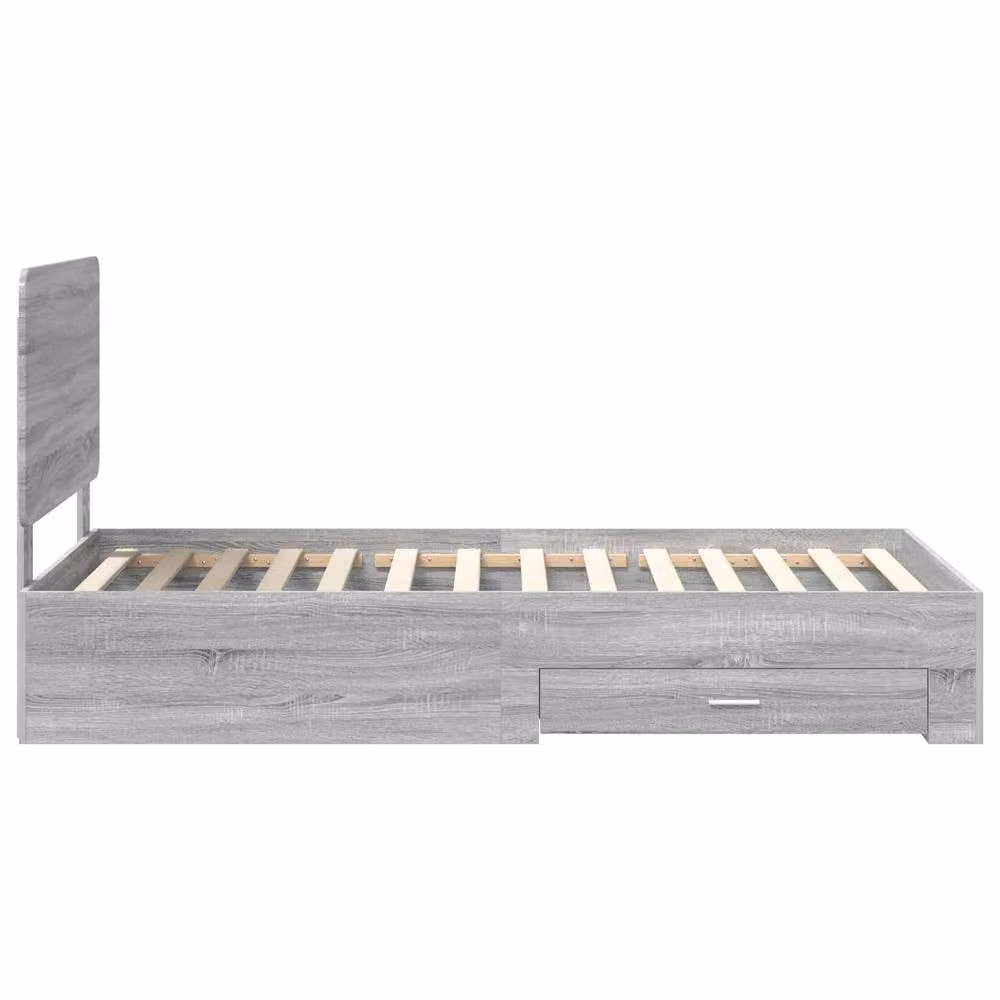 Berkfield Home Modern Bed Frame with Drawers in Grey Sonoma, Engineered Wood, W: 75 cm x L: 190 cm – 2