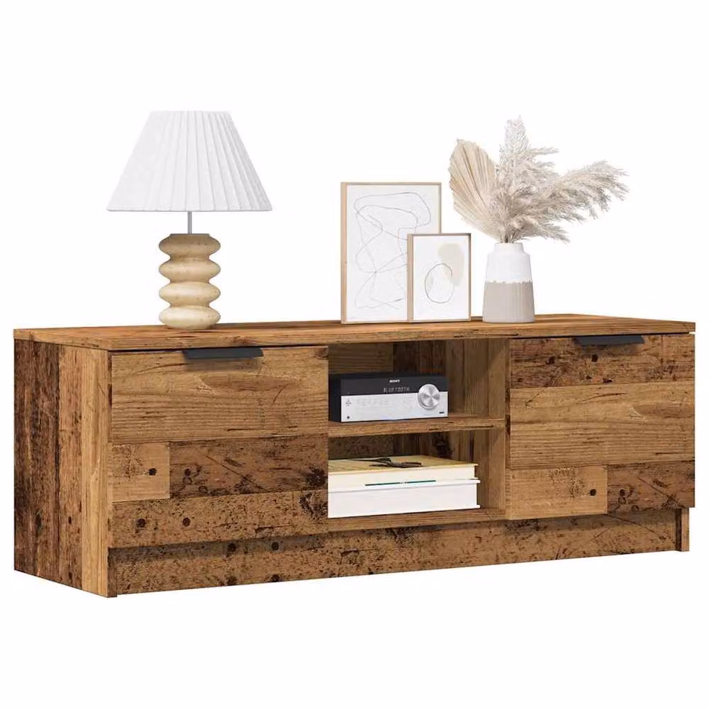 Berkfield Home Rustic Old Wood TV Cabinet in Brown, W/D/H: 102 x 35 x 36.5 cm – 2