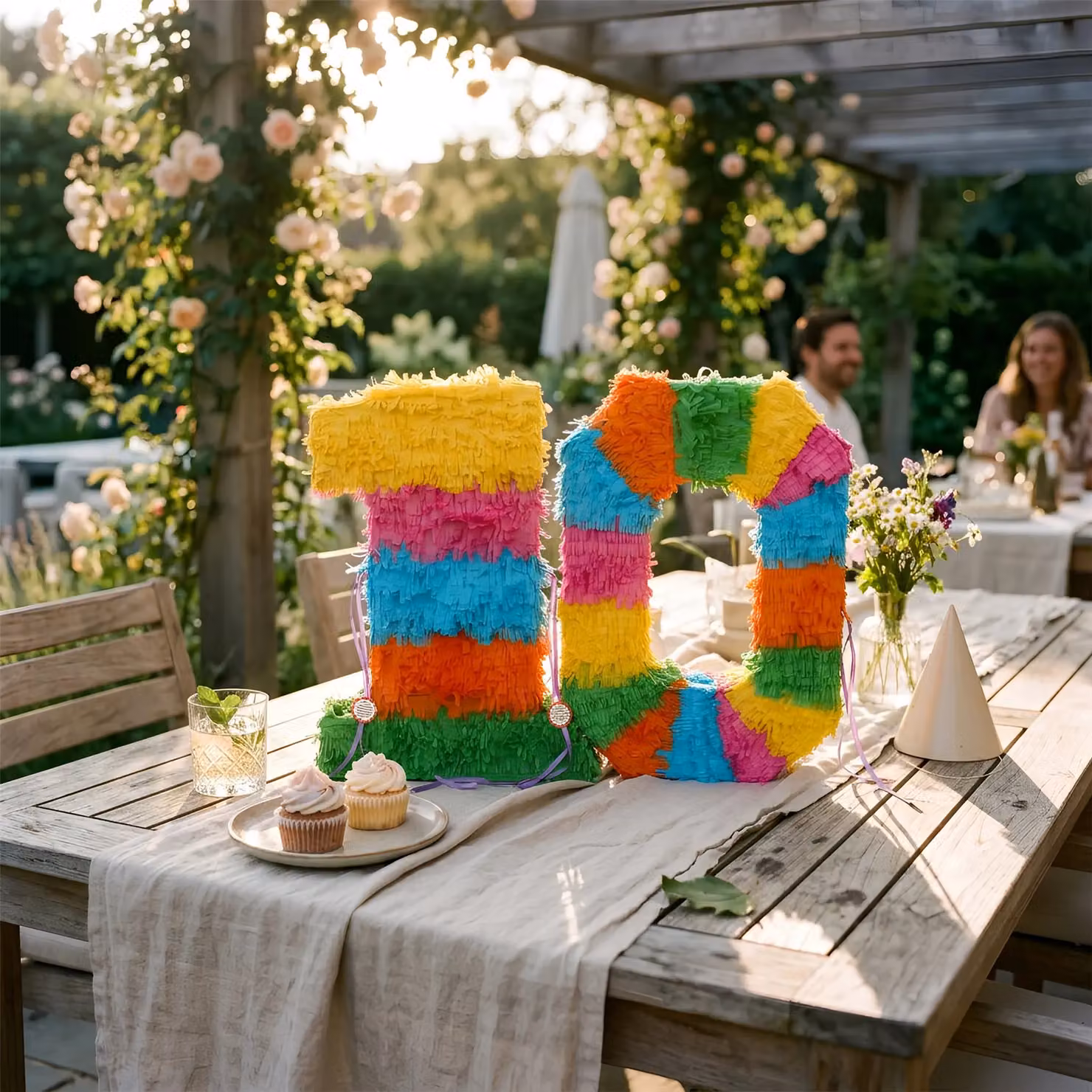 Fax Potato Multicolour Pinata Set with Stick and Blindfold for Birthday or Anniversary Parties – 5