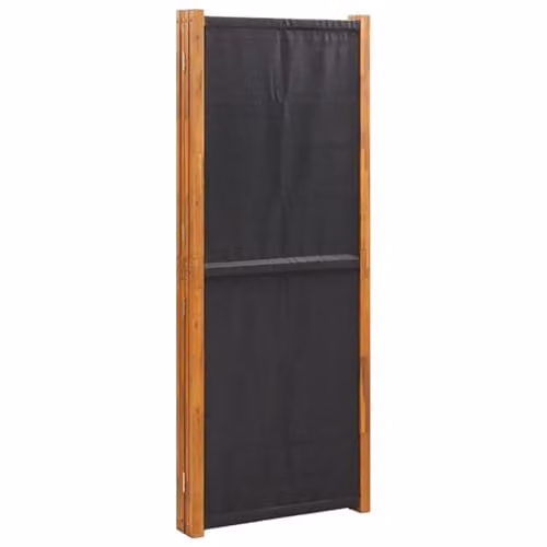 vidaXL 5-Panel Acacia Wood Room Divider, Black, H 180 cm x W 350 cm – 4