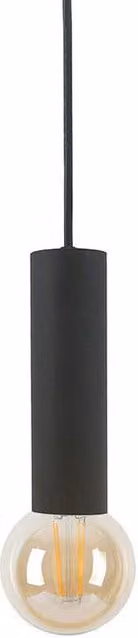 Netlighting Marvi Modern Slim Cylinder Pendant Ceiling Light, Black, E27