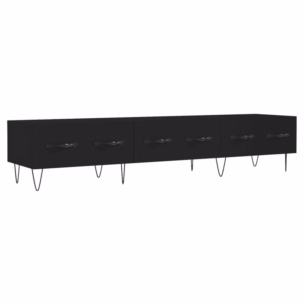 Berkfield Home Black Matt TV Cabinet in MDF and Metal, W/D/H: 150 x 36 x 30 cm – 3