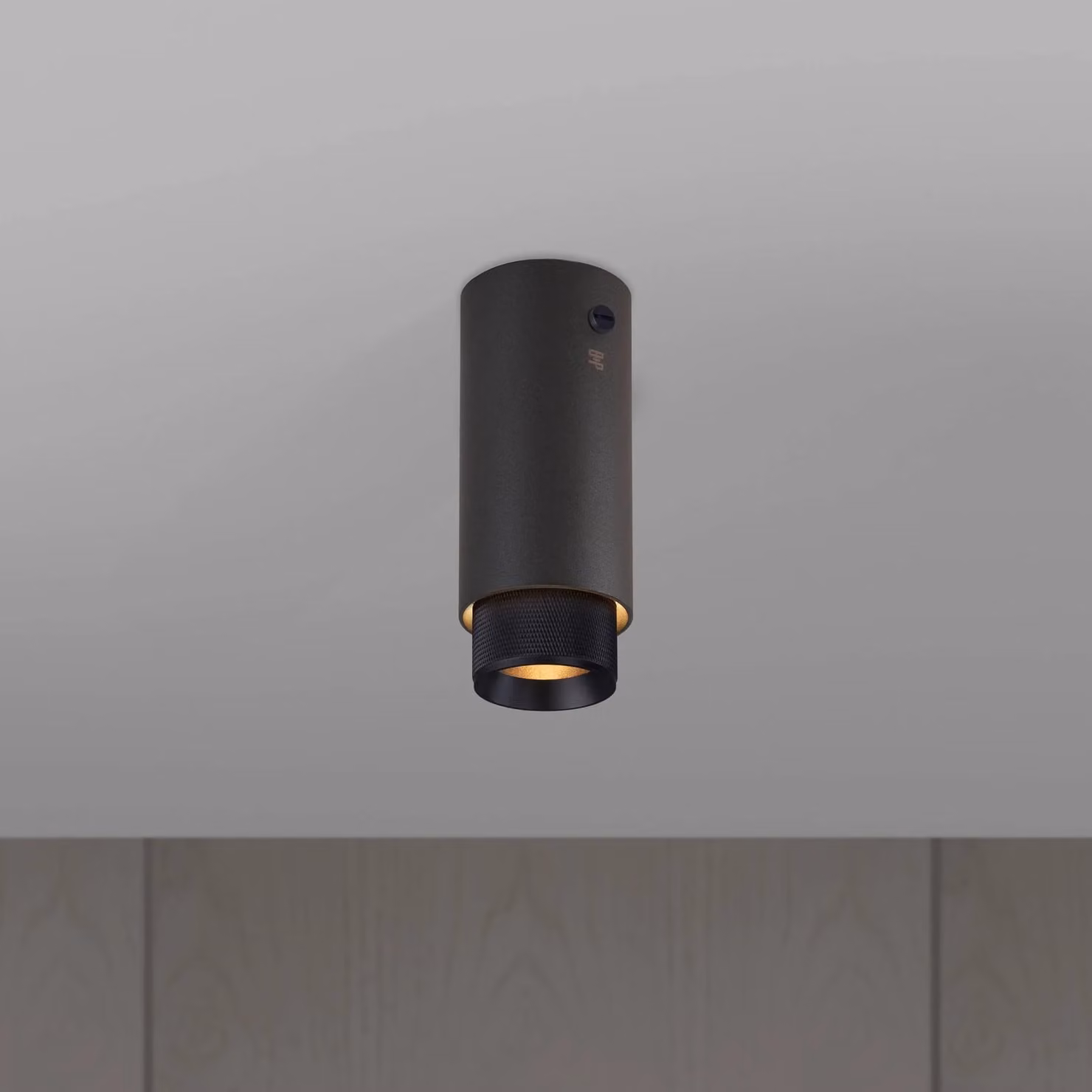 Buster + Punch Exhaust Surface Spotlight in Grey Metal with Cross Knurl Finish