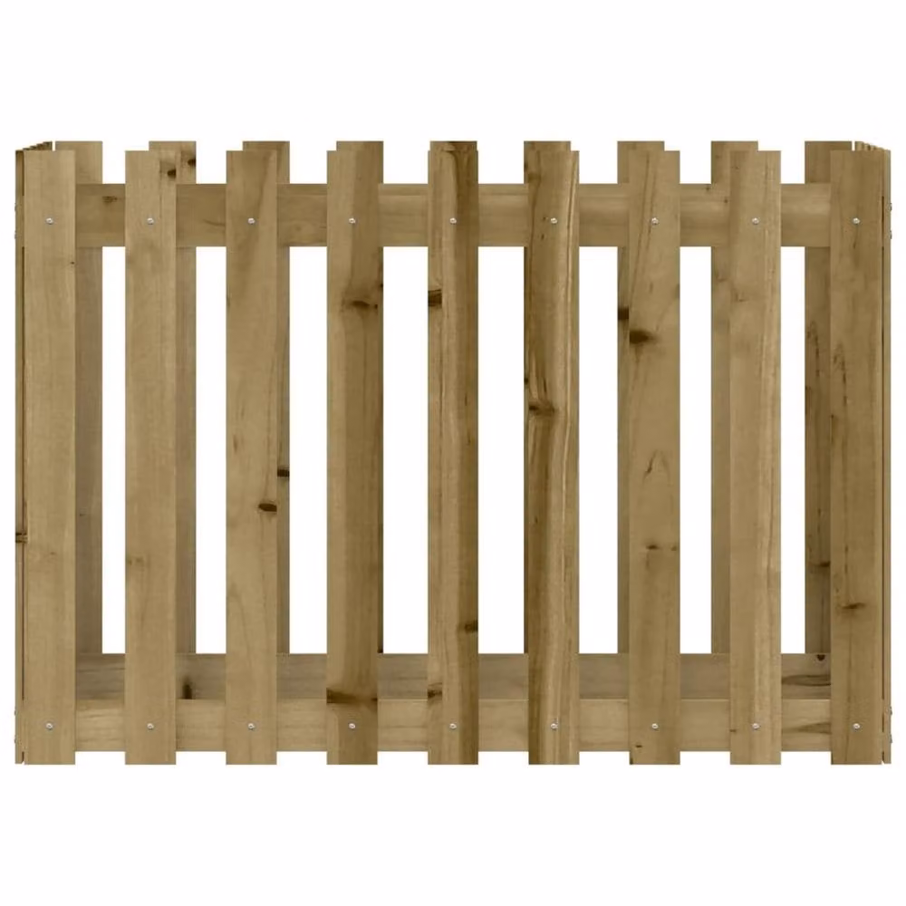 Berkfield Home Garden Raised Bed with Fence Design in Brown Impregnated Pine Wood, W/D/H: 100 x 50 x 70 cm – 3