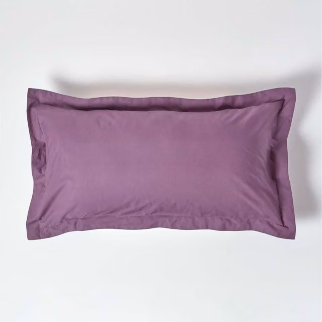Homescapes Purple Grape Egyptian Cotton Oxford King Size Pillowcase, 200 Thread Count Percale – 1
