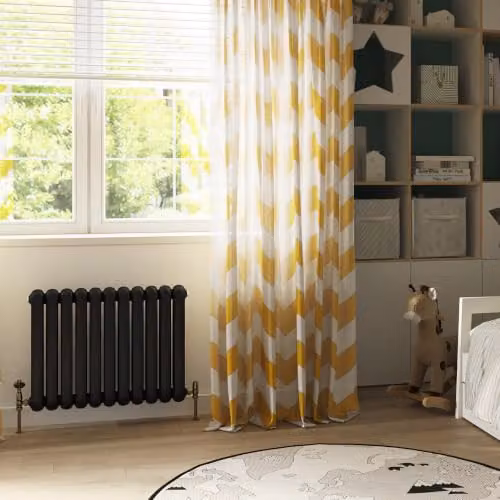 UK Radiators Sherwood Black Round Top Column Radiator, W: 785 mm, H: 600 mm – 3