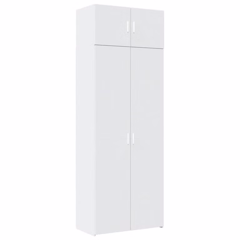 Berkfield Home Freestanding Storage Cabinet in White, W: 80 cm, D: 42.5 cm, H: 225 cm