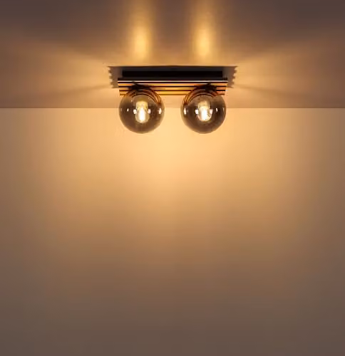 Globo Lighting Modern Sphere Ceiling Light in Black and Grey with Glass and Metal Finish, W/D/H: 20 x 20 x 15 cm – 5