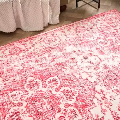 OHS Pink Vintage Washable Non-Slip Area Rug, W: 160 cm, L: 230 cm – 2