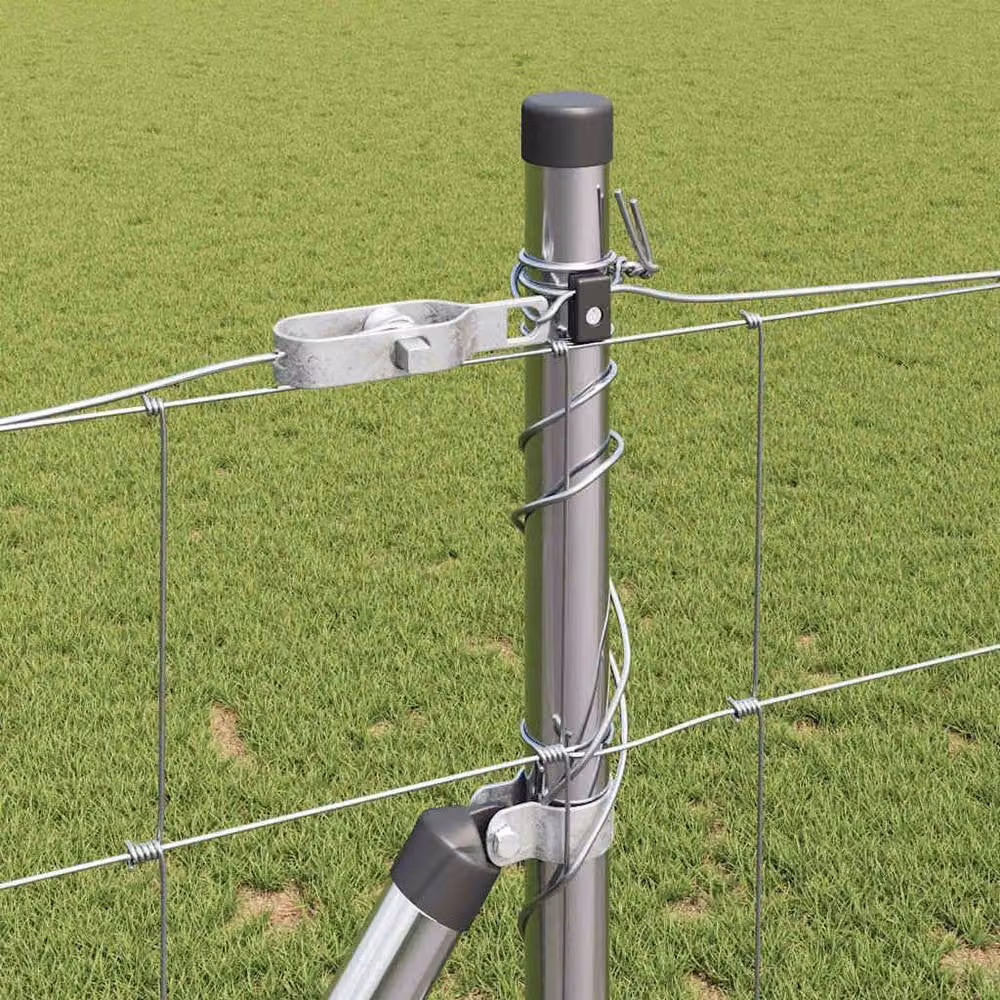 Berkfield Home Modern Field Fence in Silver Galvanised Steel, H: 120 cm x L: 25 m – 3