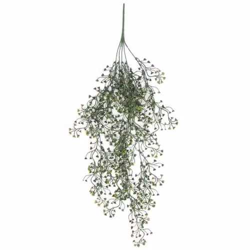 LeafUK Green Artificial String Pearl Hanging Plant, UV and Fire Resistant, 75 cm
