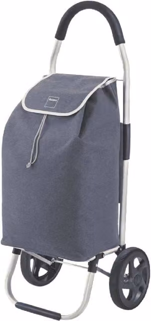Metaltex Magnolia Folding Shopping Trolley, 45 Litres, Blue and Grey