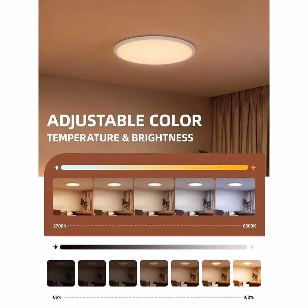 FLAVORA Waterproof Smart LED Shower Light in White with Remote Control, Dimmable RGB Settings and Timer – 3