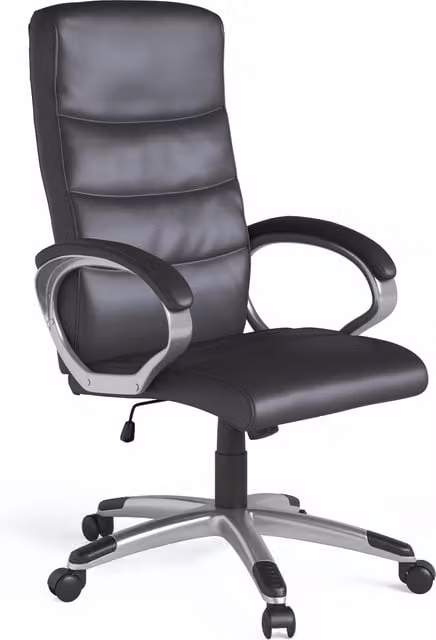 Alphason Hampton Black Synthetic Leather Executive Office Chair with Armrests