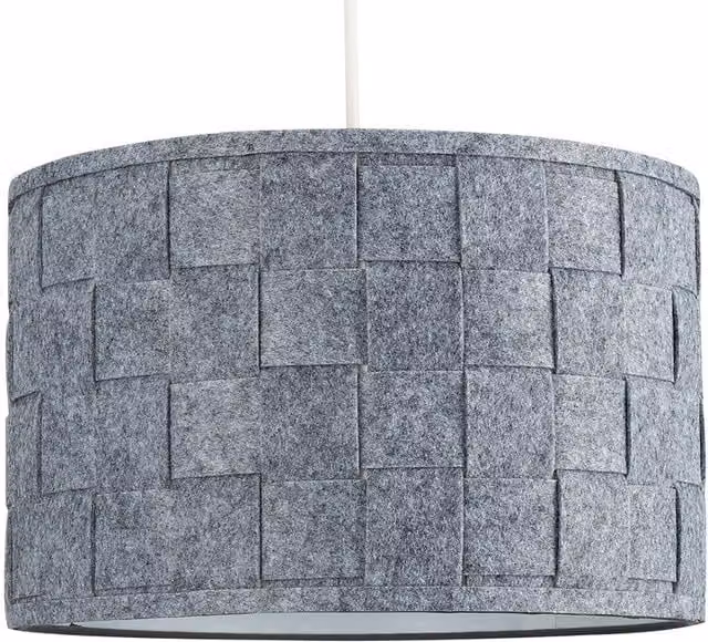 ValueLights Modern Grey Felt Weave Cylinder Ceiling Pendant Drum Light Shade