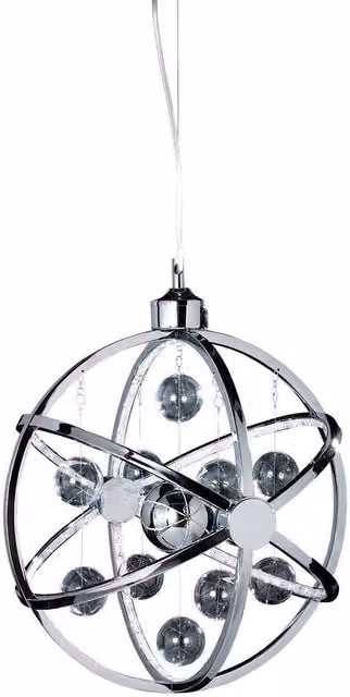 Endon Muni Spherical Ceiling Pendant Light in Chrome and Transparent Glass, Diameter: 39 cm