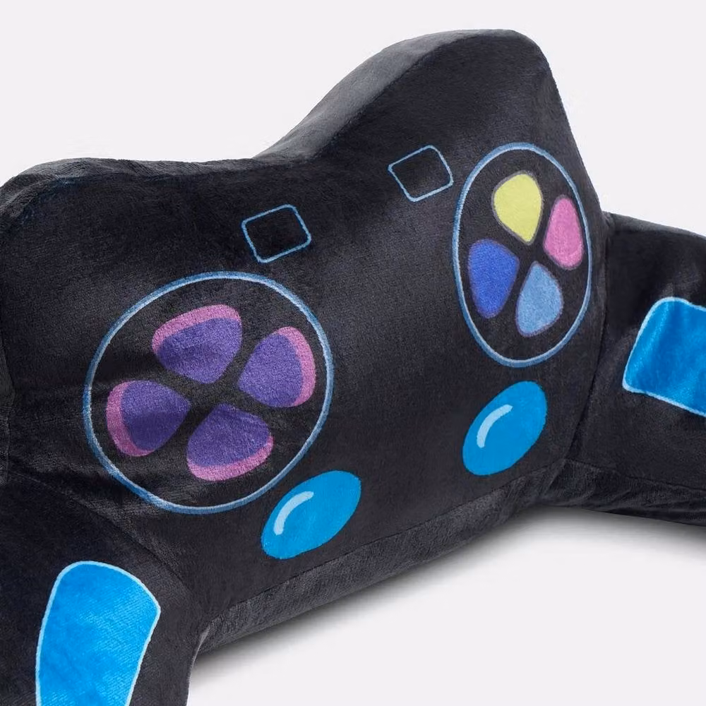 NESTLUNE Gaming Controller Cuddle Cushion Black Flannel Reading Pillow for Children – 4