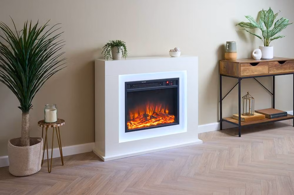 Sureflame Salisbury 32 Inch Electric Fireplace Suite in Pure White – 2